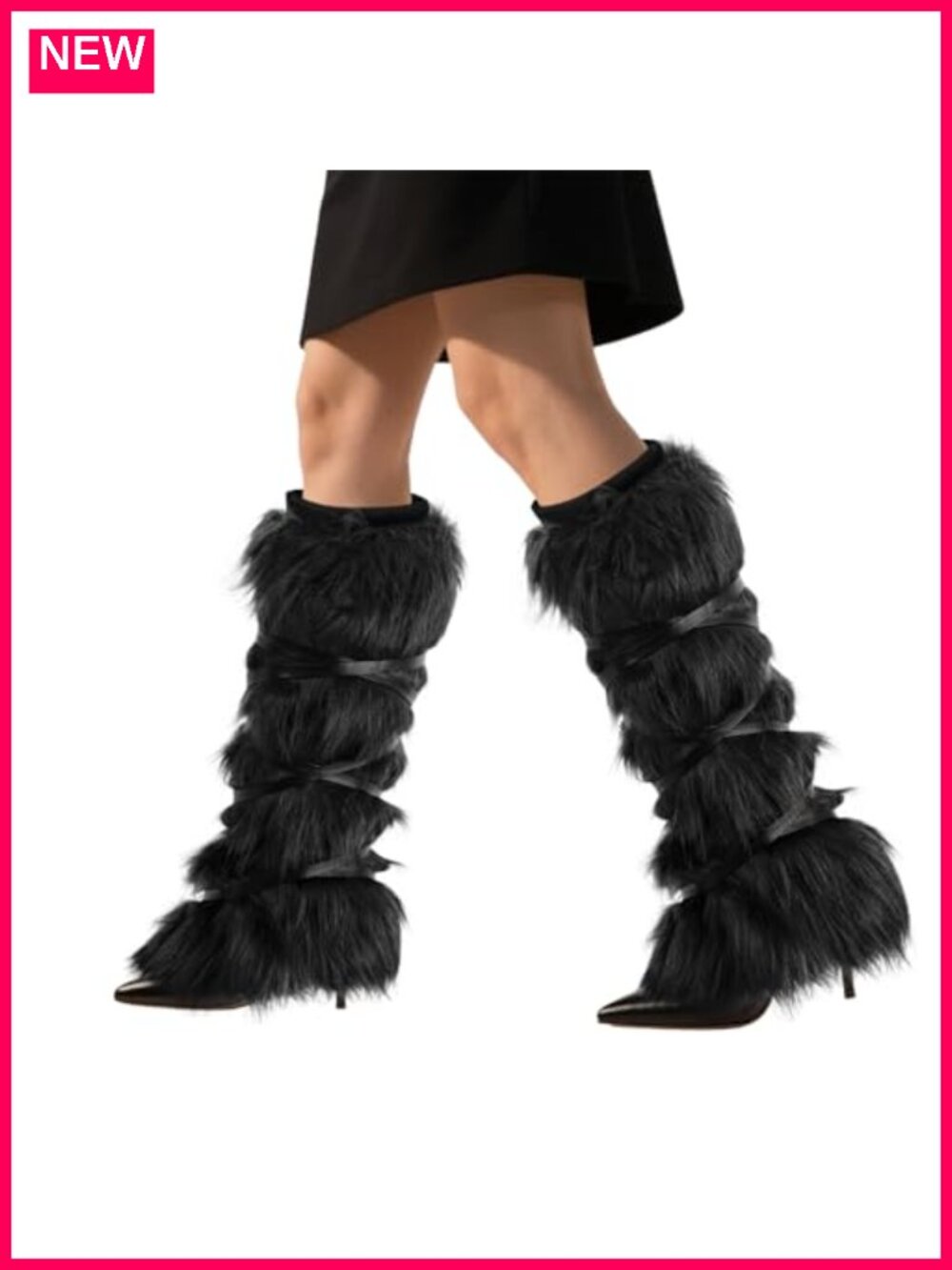 Faux Fur Fuzzy Leg Warmers Boot Cuffs Women Viking Cosplay